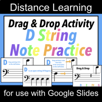 Preview of D String Note Reading - Orchestra - Google Slides - Distance Learning