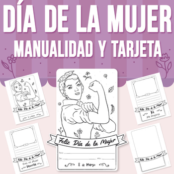 Preview of Día Internacional de la Mujer Manualidad y Tarjeta | Writing Prompts Activity