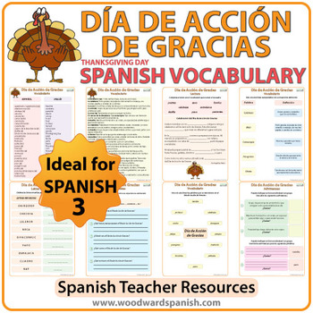 Preview of Día de Acción de Gracias - Spanish Thanksgiving Vocabulary