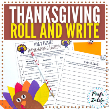 Preview of Día de Acción de Gracias Thanksgiving Spanish Writing Activity | Tira y Escribe