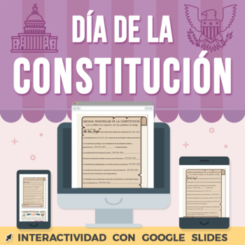 Preview of Día de La Constitución Actividad Google Slides