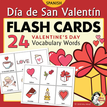 Preview of Día de San Valentín - Spanish Valentine's Day Flash Cards & Memory Game