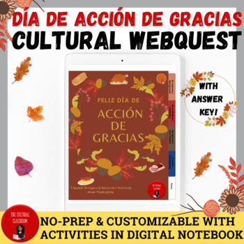 Preview of Día de acción de gracias | Thanksgiving Spanish Activity | Webquest (No Prep)