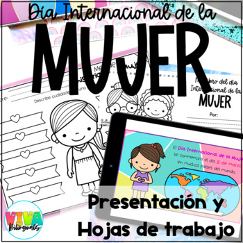 Preview of Día de la Mujer | Women's History Month Spanish Presentation and Worksheets