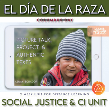 Preview of Día de la Raza Social Justice Culture Unit and Project | Spanish 1-3 Webquest
