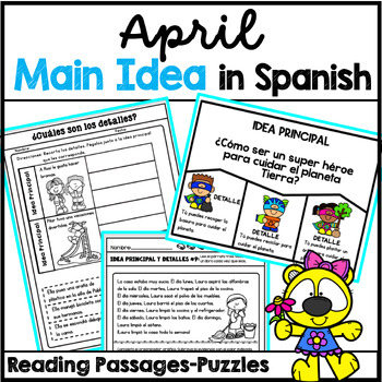 Preview of Main Idea and Supporting Details in Spanish for April with Digital Resource