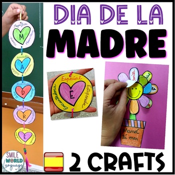 Preview of Día de la madre Mother's day Craftivity tarjetas y móvil español + Abuela regalo