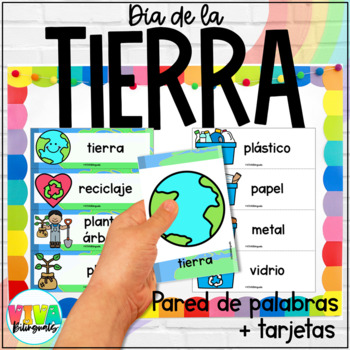Preview of Día de la tierra | Earth Day Flashcards & Word Wall in Spanish