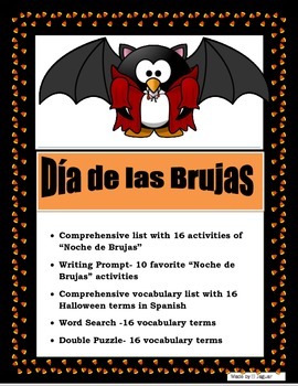 Preview of Día de las Brujas-AR/ER/IR Spanish Halloween-Writing Prompt- Distance Learning 