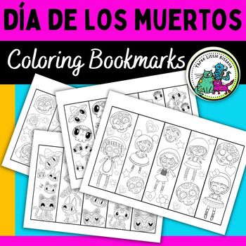 Preview of Día de los Muertos Coloring Bookmarks