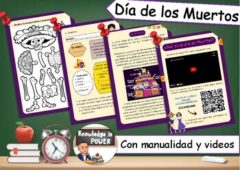 Preview of Día de los Muertos | Day of the Dead | Activities + Crafts + Videos | Spanish