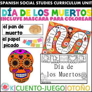 Preview of Día de los Muertos Day of the Dead Cuento Manualidad Juego Hojas de trabajo