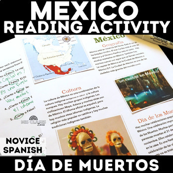 Preview of Día de los Muertos Day of the Dead & Mexico Novice Spanish Reading Comprehension