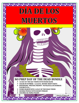 Preview of Día de los Muertos- No Prep Activities - Day of the Dead-Distance Learning