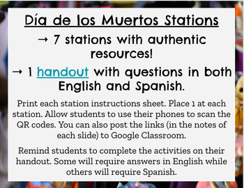 Preview of Día de los Muertos Stations Activity