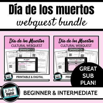 Preview of Día de los Muertos Webquest Bundle - spanish class, culture activities