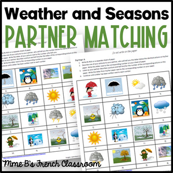 Preview of Weather and Seasons partner matching activity: any language
