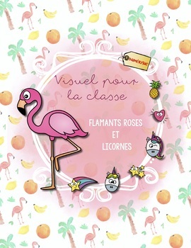 Preview of Déco classe flamants roses + licornes - Modifiable - Google Slides + PowerPoint