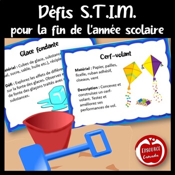 Preview of Défis S.T.I.M. pour fin de l’année scolaire / été (French Summer S.T.E.M.)
