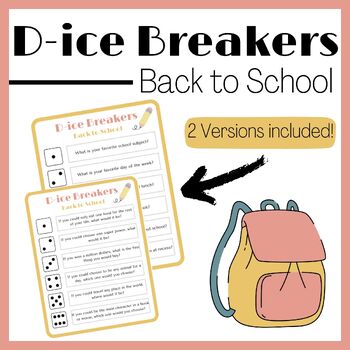 D-ice Breakers Back to School Activity - Getting to Know You Activity