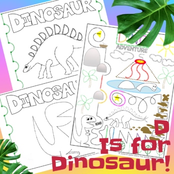 Preview of D is for Dinosaur Fine Motor Adventures -Tracing, Drawing, Hidden Letter Strokes