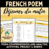 Déjeuner du Matin: French Food Unit Poem Activities & Proj