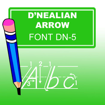 Preview of D'nealian Arrow Lined Font