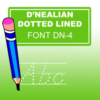 Preview of D'nealian Doted Lined Font