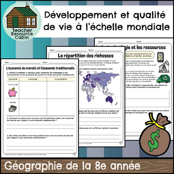 Preview of Développement et qualité de vie à l’échelle mondiale (Grade 8 FRENCH Geography)