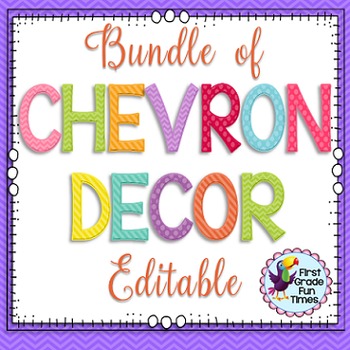 Preview of Classroom Decor Bundle Chevron ~ Classroom Jobs, Classroom Rules and More