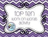 Work on Words Top Ten Writing Activities