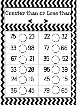 DAB it out- place value - greater than or less than by Jessica Snay