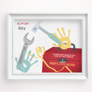 Preview of DADDY'S LITTLE HELPER HANDPRINT ART, PERSONALIZED FATHER'S DAY CRAFTS FOR KIDS,