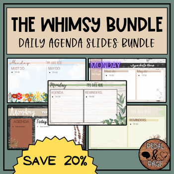 Preview of DAILY AGENDA SLIDES - The Whimsy Series BUNDLE