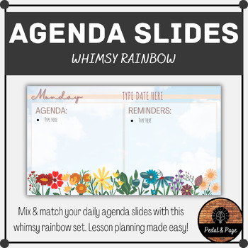 Preview of DAILY AGENDA SLIDES - Whimsy Rainbow