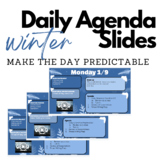 DAILY AGENDA SLIDES--Winter themed--EDITABLE