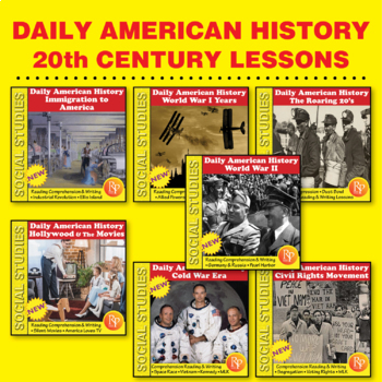 Preview of DAILY AMERICAN HISTORY- 20th Century:  Step-by-Step Daily lessons:  BIG BUNDLE