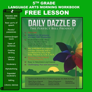 Preview of FREE MORNING WORK LANGUAGE ARTS LESSON - DAILY DAZZLE B - 5th Grade