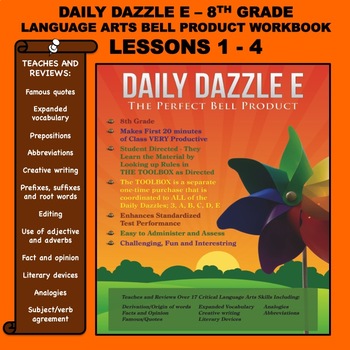 Preview of DD E 8th Grade Language Arts Lessons 1-4 CC Aligned