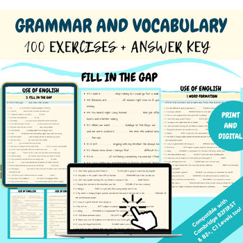 Preview of DAILY GRAMMAR WORKSHEETS PRACTICE B2 FIRST FCE C1 ADVANCED CAE 3 FILL IN THE GAP