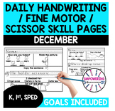 DAILY HANDWRITING PRACTICE December Scissor Skills SEL Vis