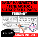 DAILY HANDWRITING PRACTICE February Scissor Skills SEL Vis