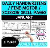 DAILY HANDWRITING PRACTICE January Scissor Skills SEL Visu
