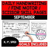 DAILY HANDWRITING PRACTICE September Scissor Skills SEL Vi