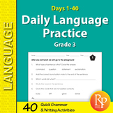 DAILY LANGUAGE PRACTICE for Third Grade (Days 1-40) - Shor