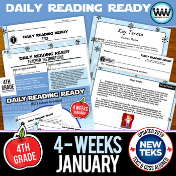 Preview of 4th Grade Daily Reading Spiral Review for January New ELAR TEKS