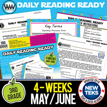 Preview of 3rd Grade Daily Reading Spiral Review for May New ELA TEKS
