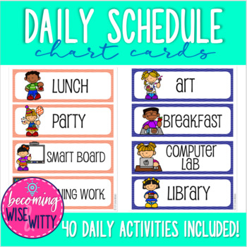 DAILY SCHEDULE - Chart Cards by Jenna Wormet | TPT
