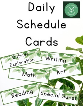 Preview of DAILY SCHEDULE_LEAVES | Classroom Decor | Natural | Schedule | Class Management