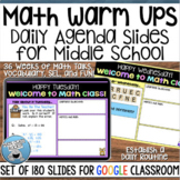 DAILY SLIDES FOR MIDDLE SCHOOL MATH